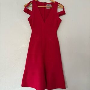 Herve Leger Fuchsia Midi Dress, Bandaged, tight, a-line